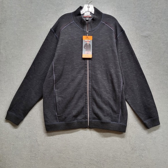 Kirkland Signature Men Sweater 2XL Gray Fleece Full Zip Bomber NWT - Picture 1 of 11